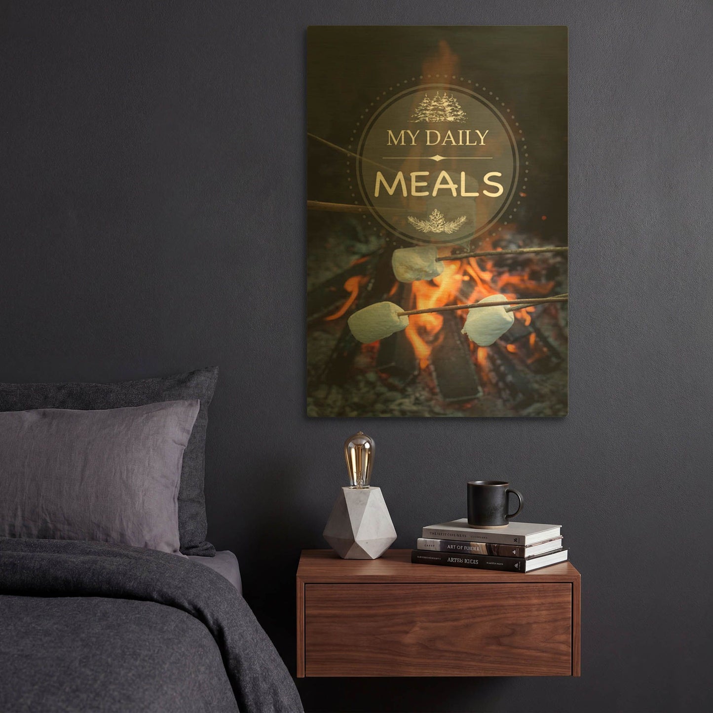 'My Daily Meals' By Jean Plout Gold Metal Wall Art