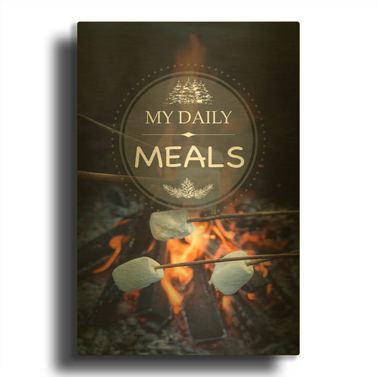 'My Daily Meals' By Jean Plout Gold Metal Wall Art