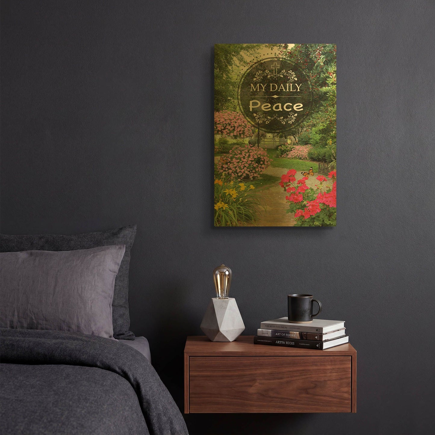 'My Daily Peace' By Jean Plout Gold Metal Wall Art