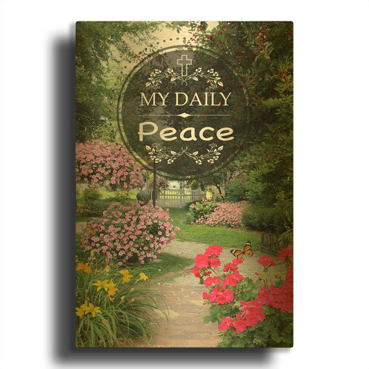 'My Daily Peace' By Jean Plout Gold Metal Wall Art