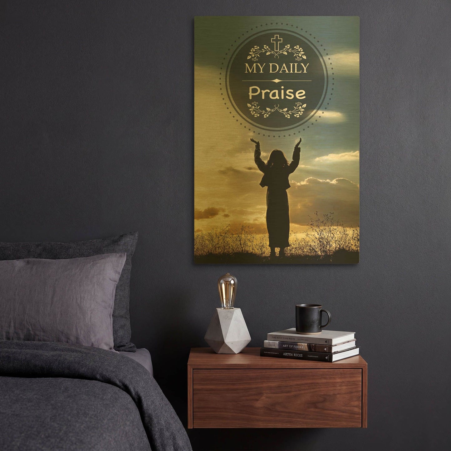 'My Daily Praise' By Jean Plout Gold Metal Wall Art