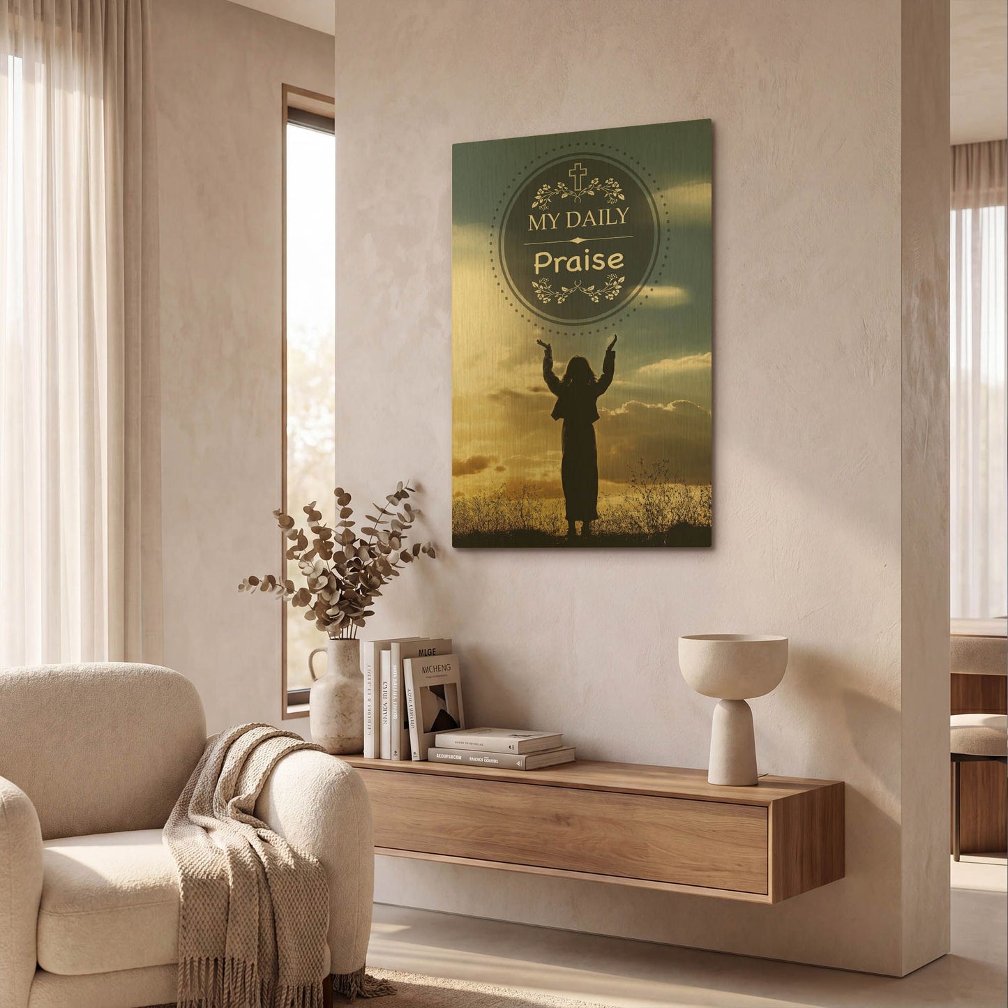 'My Daily Praise' By Jean Plout Gold Metal Wall Art