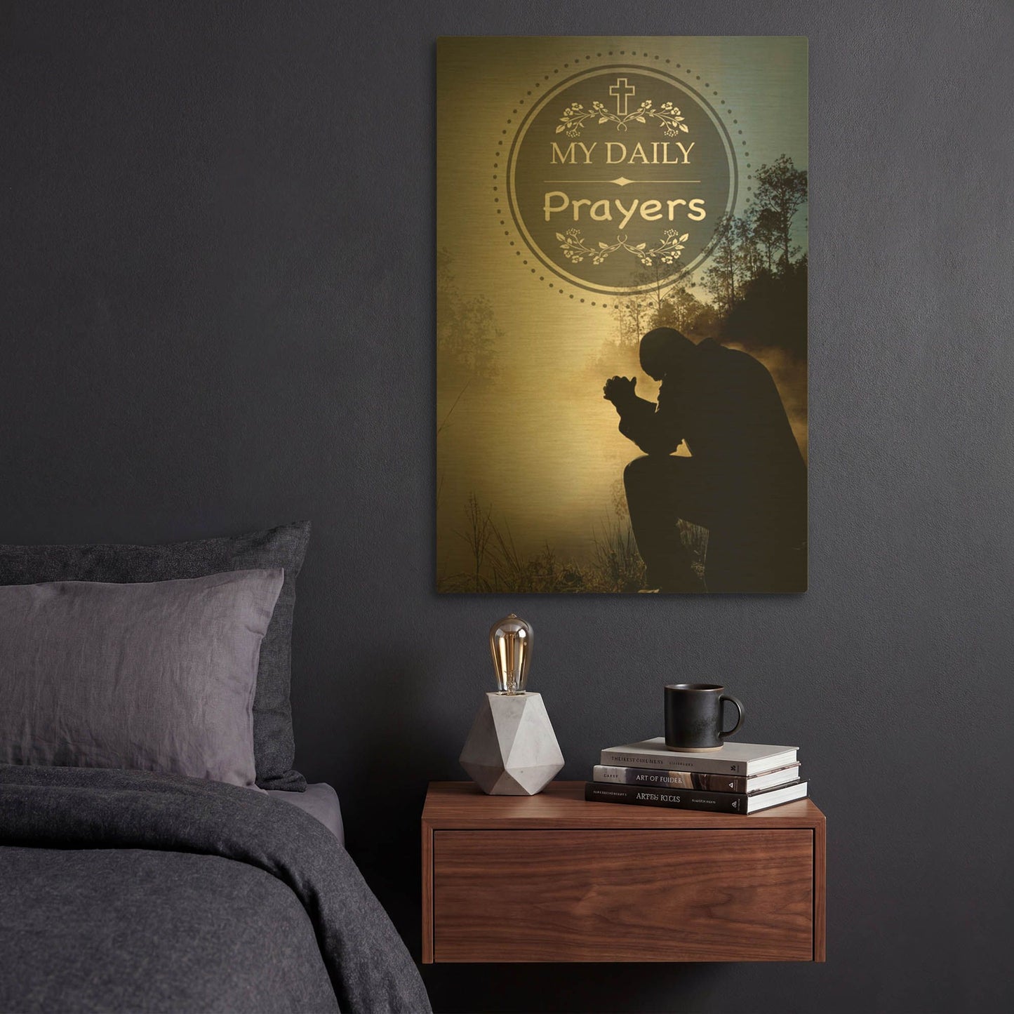 'My Daily Prayers' By Jean Plout Gold Metal Wall Art
