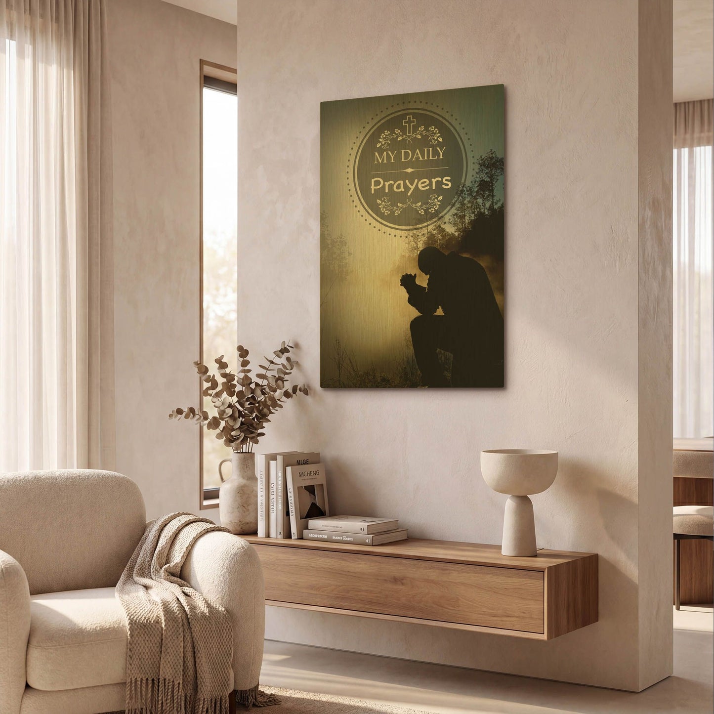 'My Daily Prayers' By Jean Plout Gold Metal Wall Art