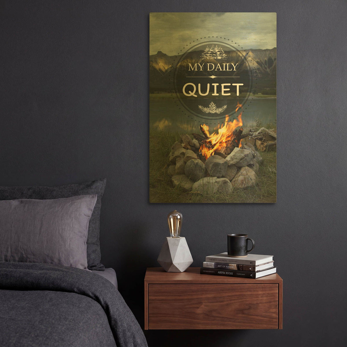 'My Daily Quiet' By Jean Plout Gold Metal Wall Art