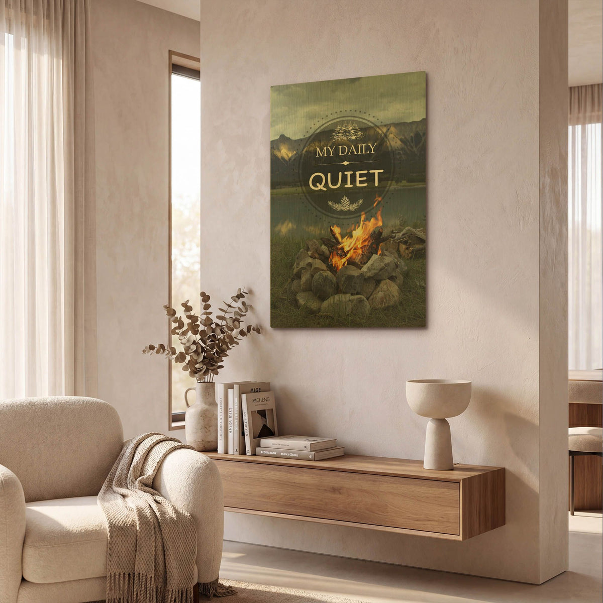 'My Daily Quiet' By Jean Plout Gold Metal Wall Art