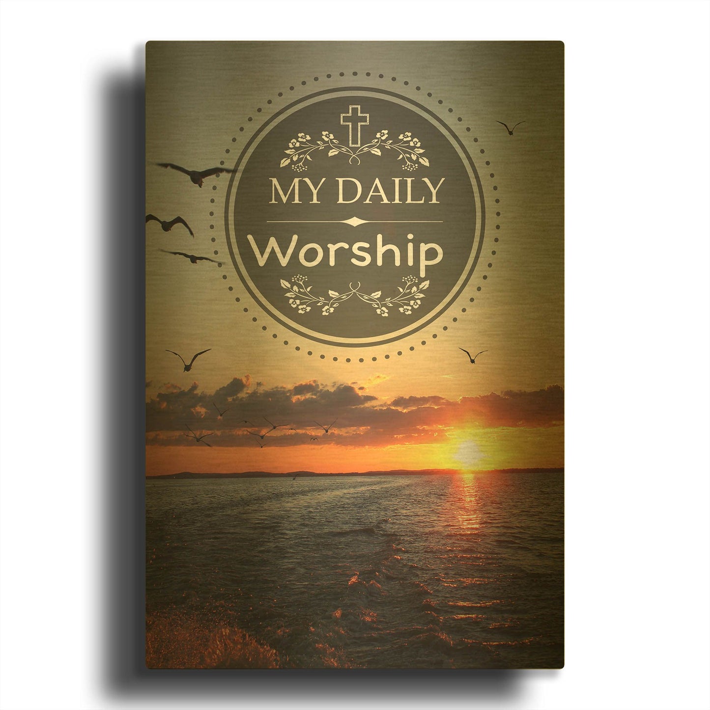 'My Daily Worship' By Jean Plout Gold Metal Wall Art