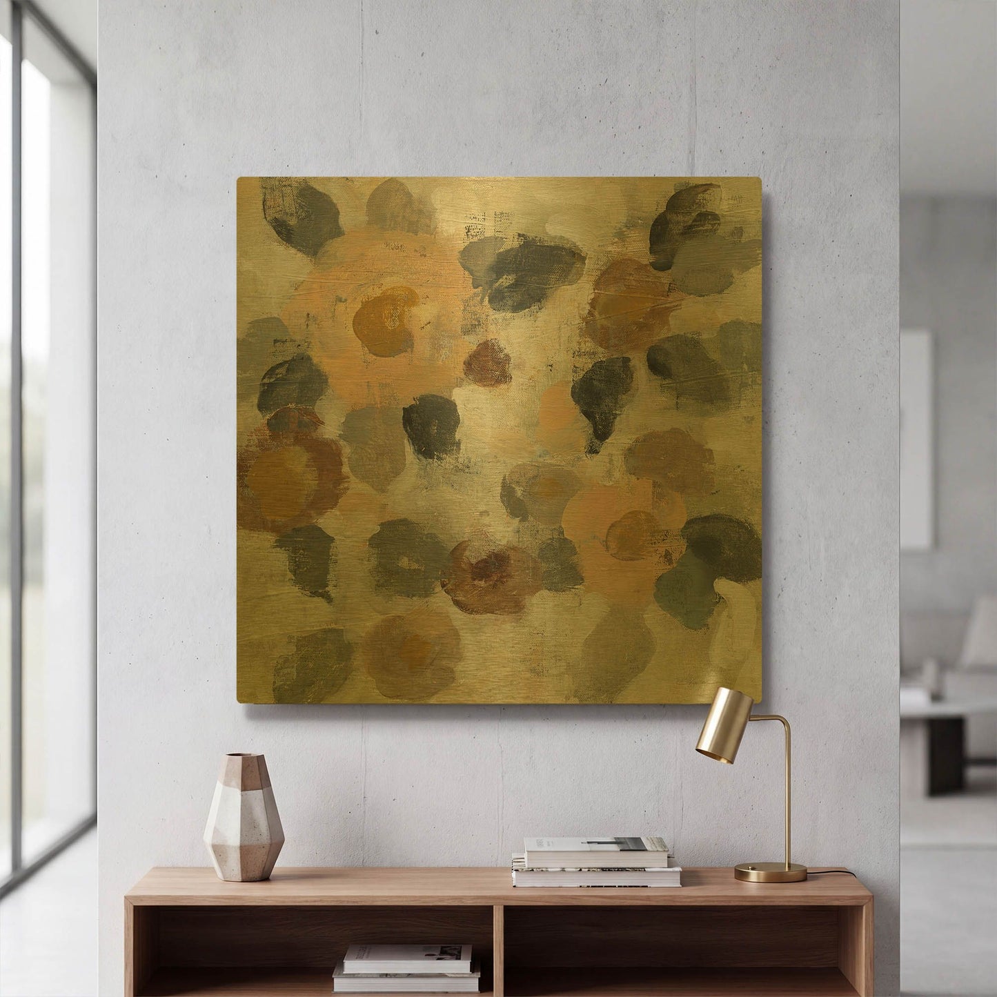 'Neutral Floral II' By Silvia Vassileva Gold Metal Wall Art