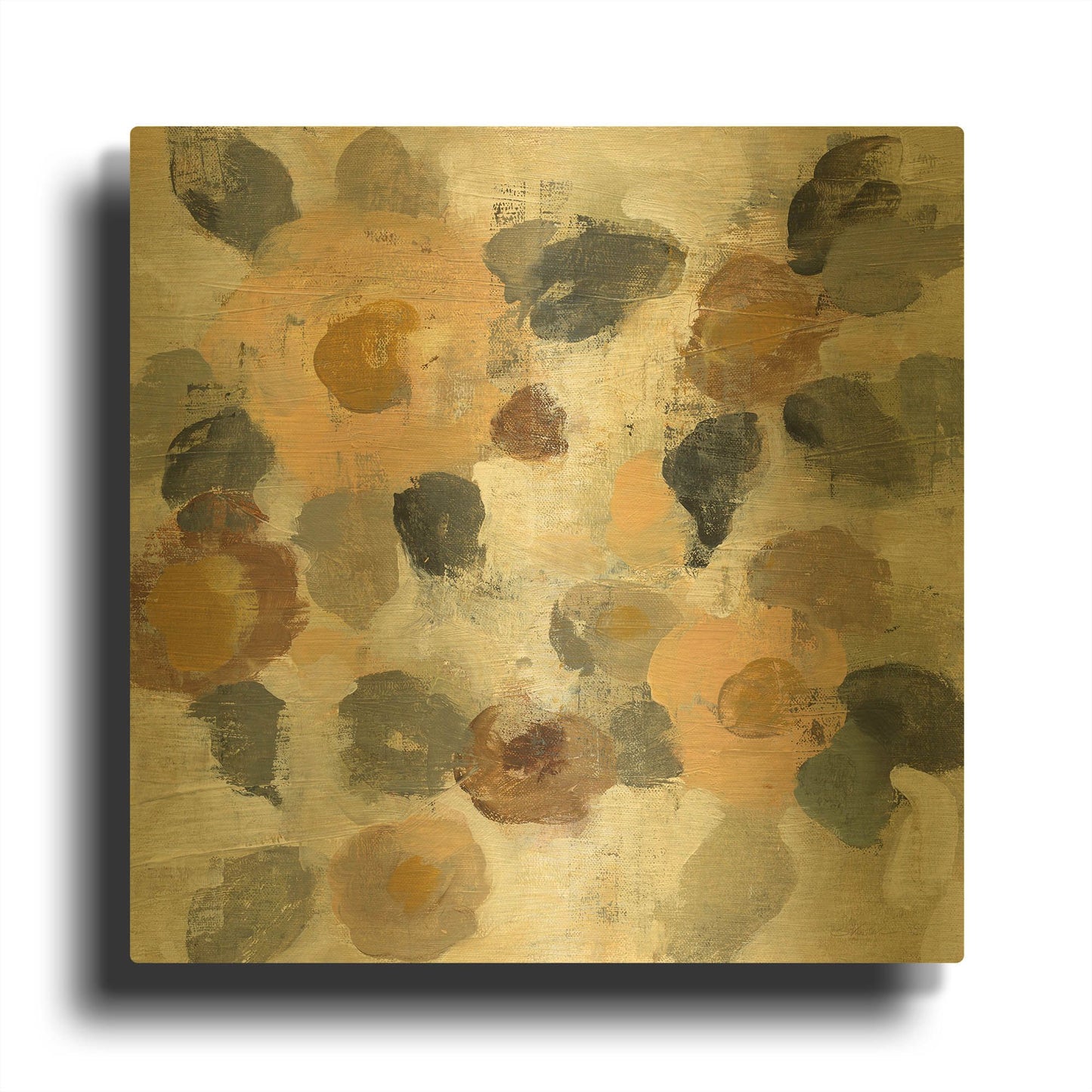 'Neutral Floral II' By Silvia Vassileva Gold Metal Wall Art