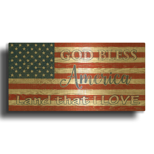 'Old Glory On Wood B' By Jean Plout Gold Metal Wall Art