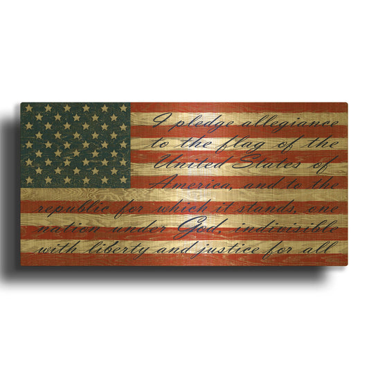'Old Glory On Wood D' By Jean Plout Gold Metal Wall Art