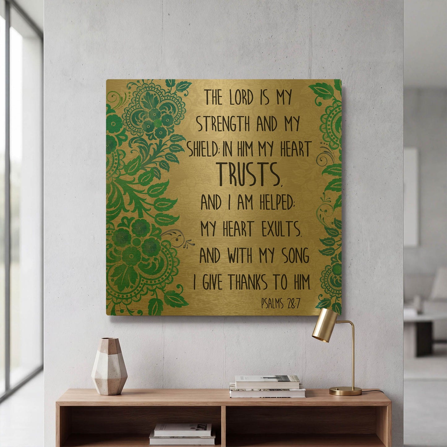 'Paisley Bible Verse B' By Jean Plout Gold Metal Wall Art