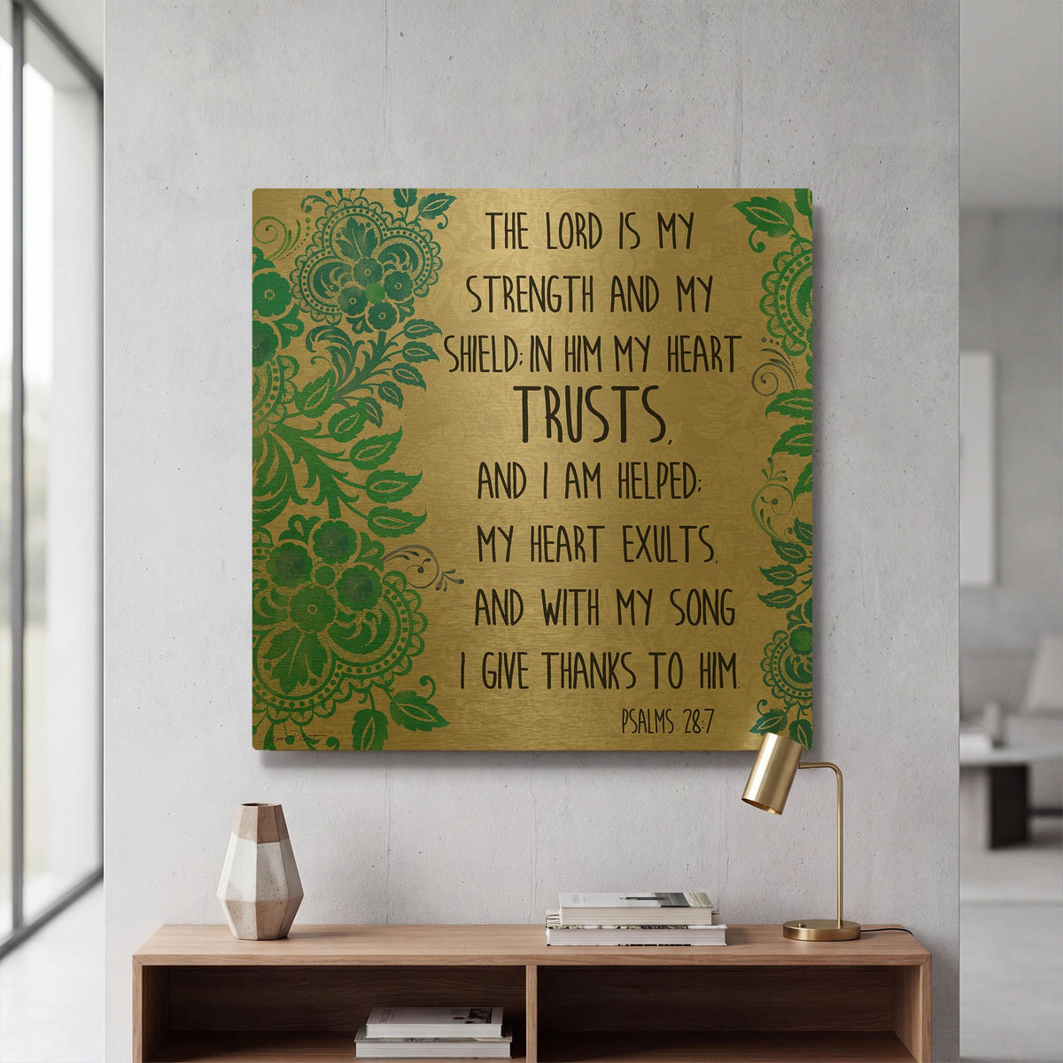'Paisley Bible Verse B' By Jean Plout Gold Metal Wall Art