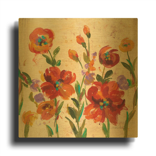 'July in the Garden II' By Silvia Vassileva Gold Metal Wall Art