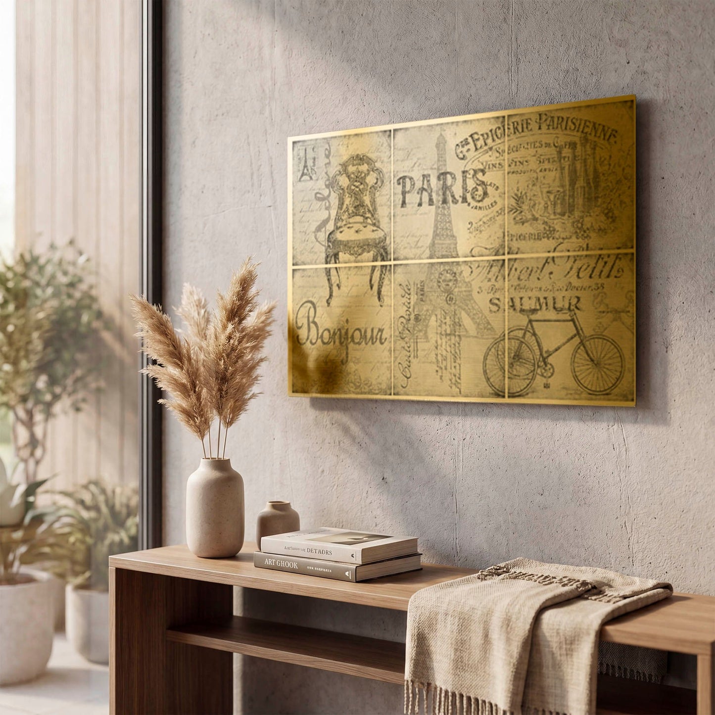 'Parisienne 5' By Jean Plout Gold Metal Wall Art