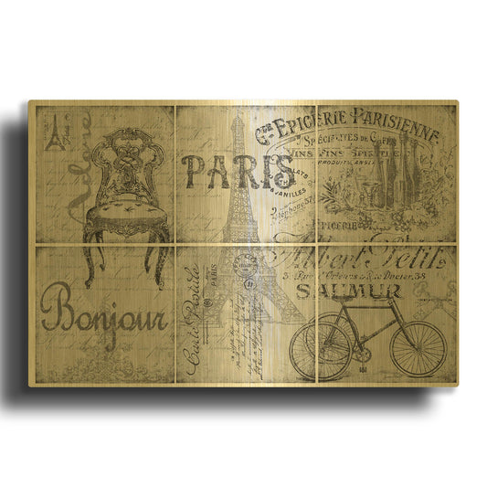'Parisienne 5' By Jean Plout Gold Metal Wall Art
