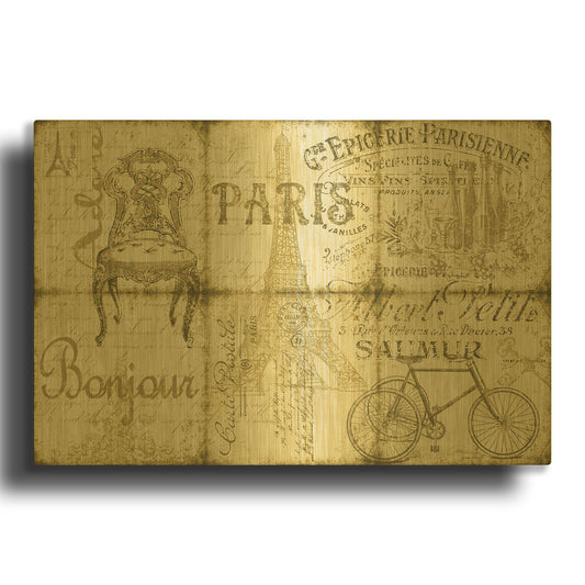 'Parisienne 6' By Jean Plout Gold Metal Wall Art