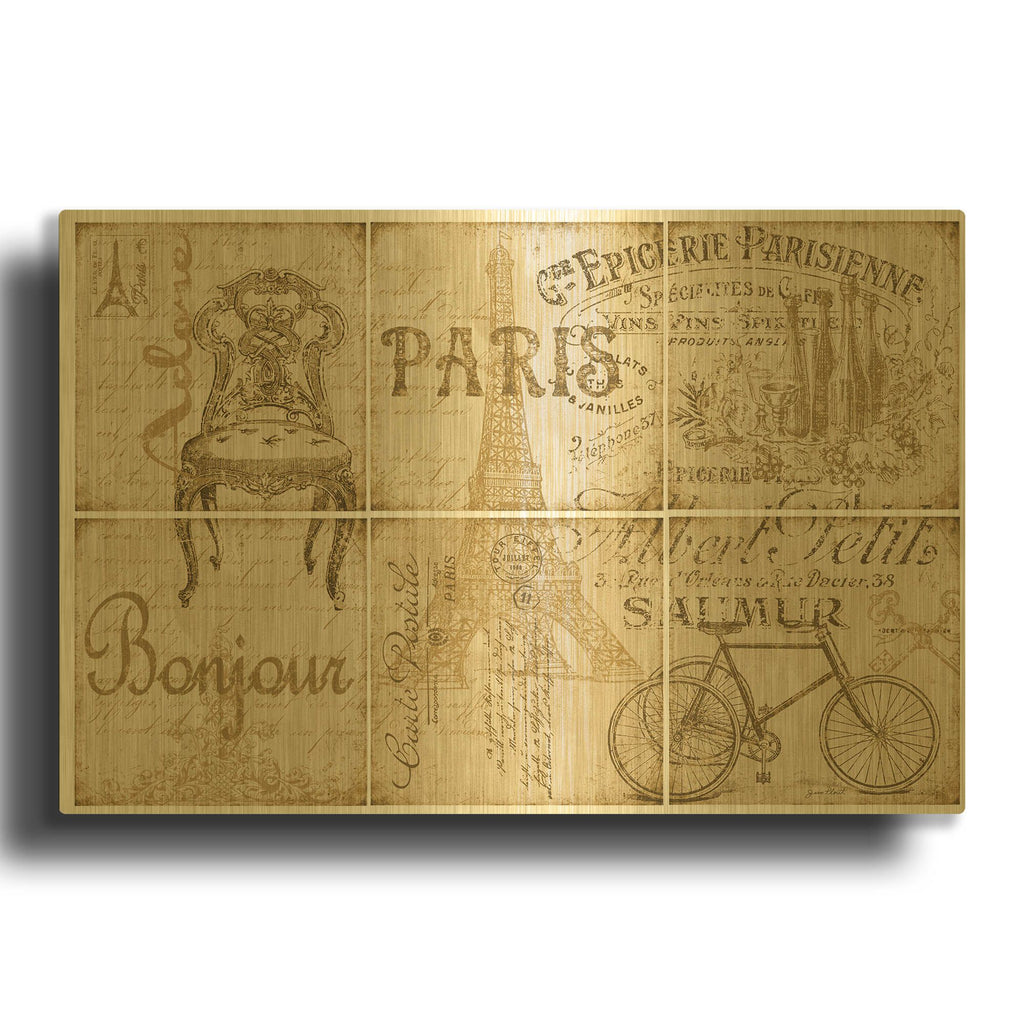 'Parisienne 7' By Jean Plout Gold Metal Wall Art