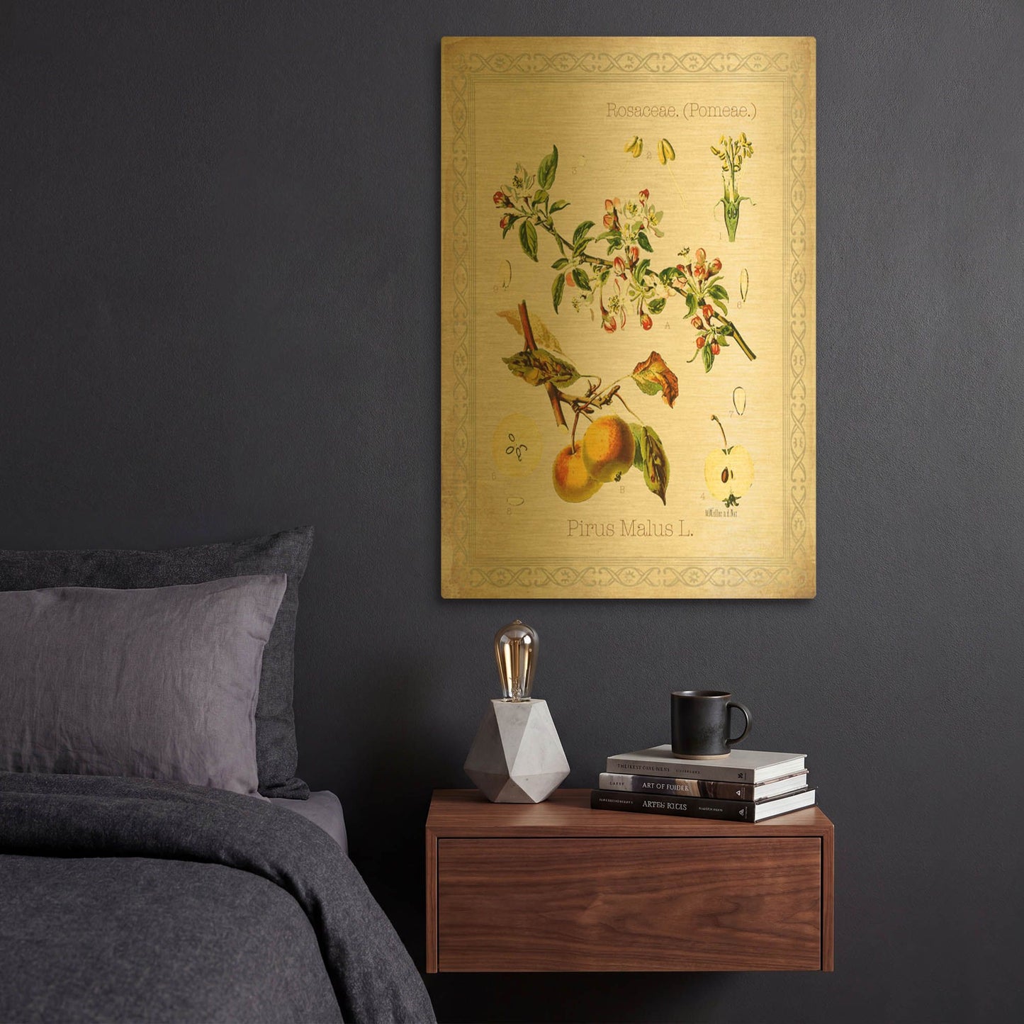 'Pirus Malus' By Jean Plout Gold Metal Wall Art