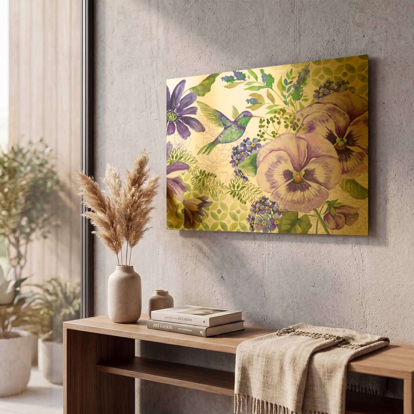 'Purple Passion 2' By Jean Plout Gold Metal Wall Art