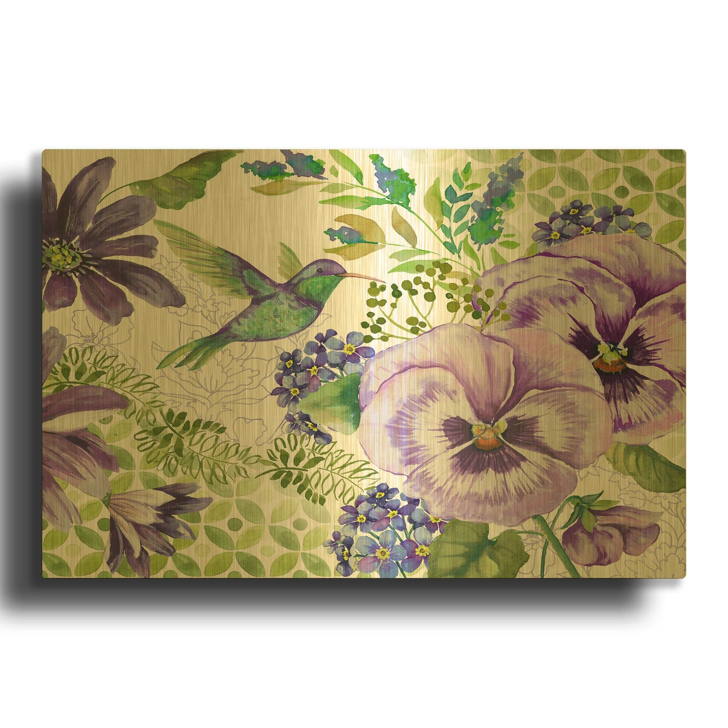 'Purple Passion 2' By Jean Plout Gold Metal Wall Art