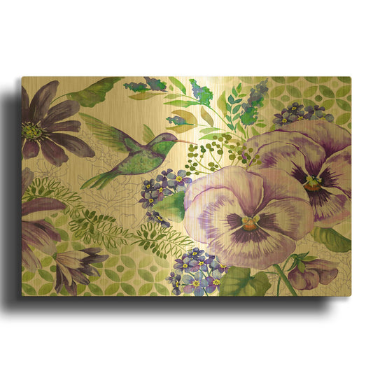 'Purple Passion 2' By Jean Plout Gold Metal Wall Art