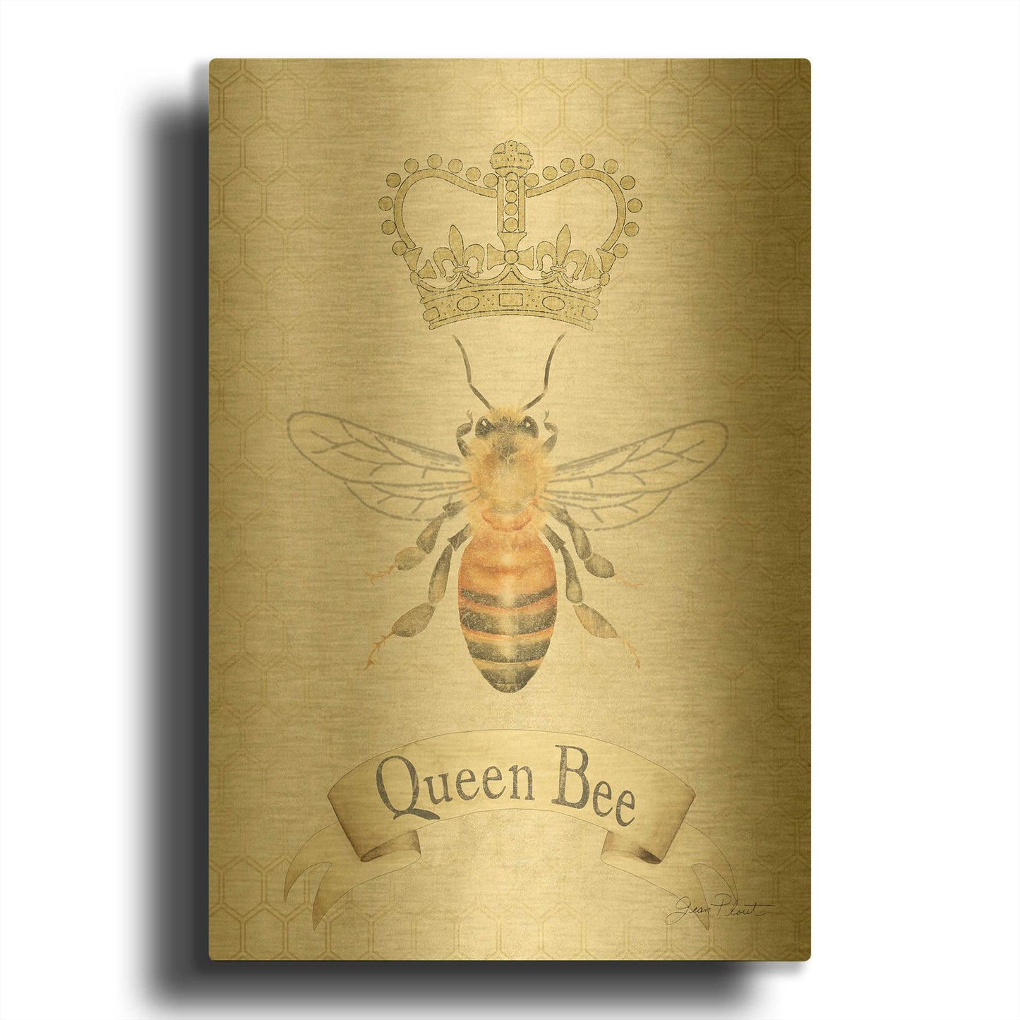 'Queen Bee Collection A' By Jean Plout Gold Metal Wall Art