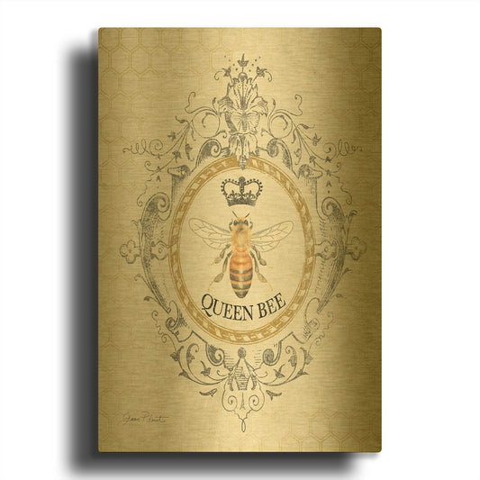 'Queen Bee Collection B' By Jean Plout Gold Metal Wall Art
