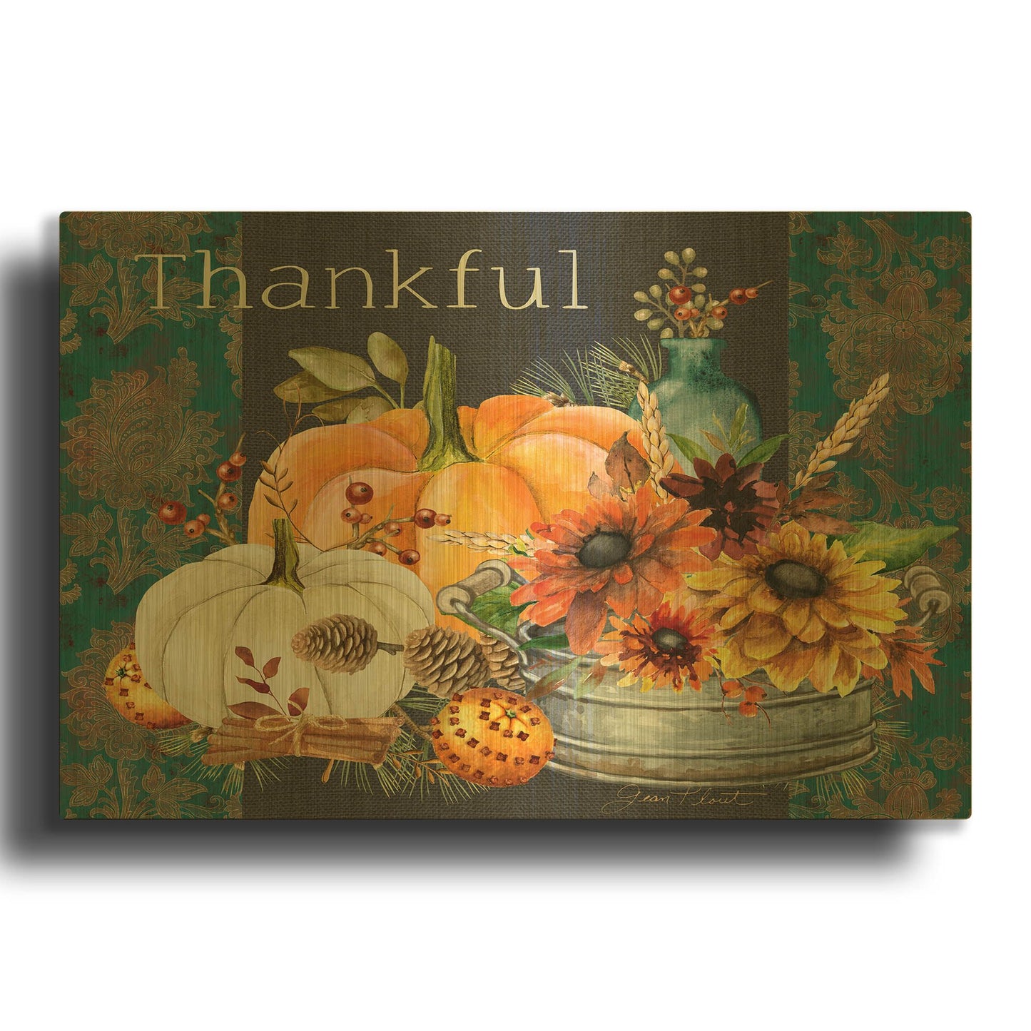 'Regal Autumn A' By Jean Plout Gold Metal Wall Art