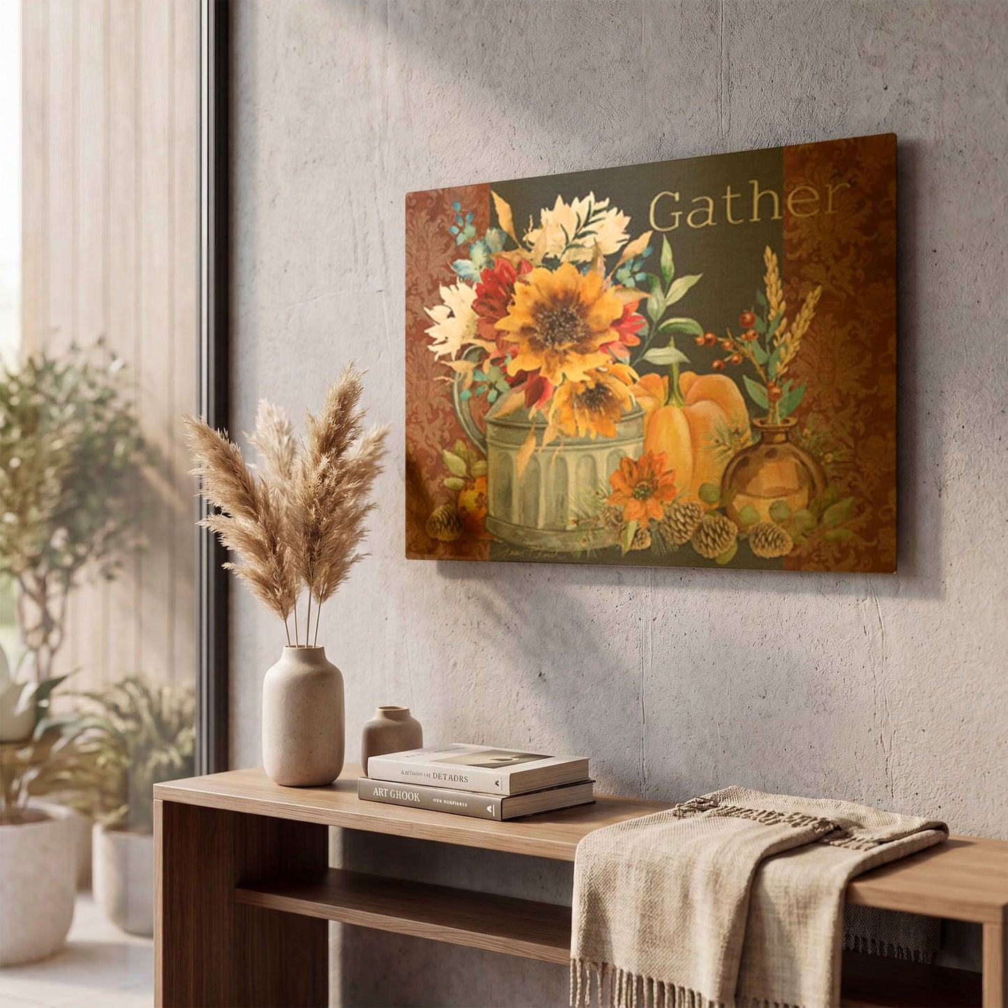 'Regal Autumn B' By Jean Plout Gold Metal Wall Art