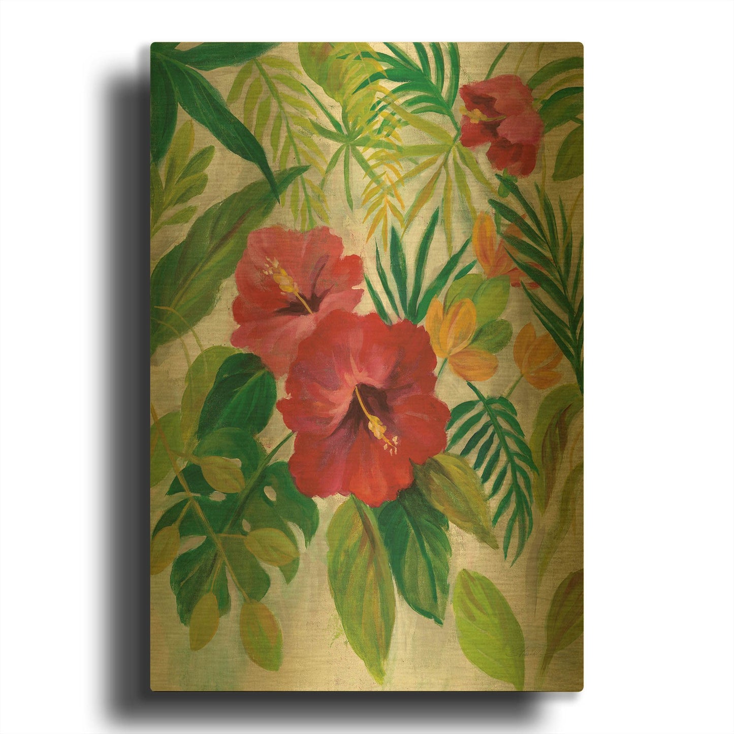 'Tropical Jewels I' By Silvia Vassileva Gold Metal Wall Art