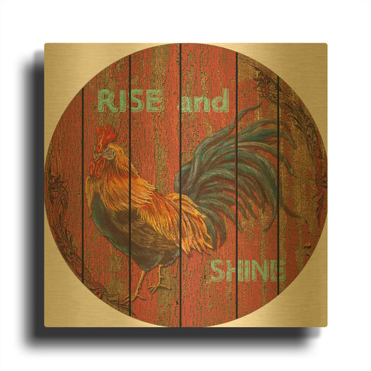 'Rise And Shine' By Jean Plout Gold Metal Wall Art