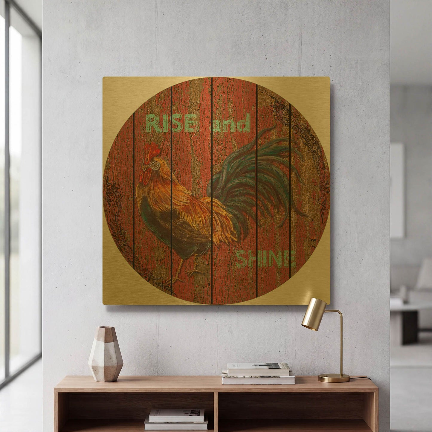 'Rise And Shine' By Jean Plout Gold Metal Wall Art