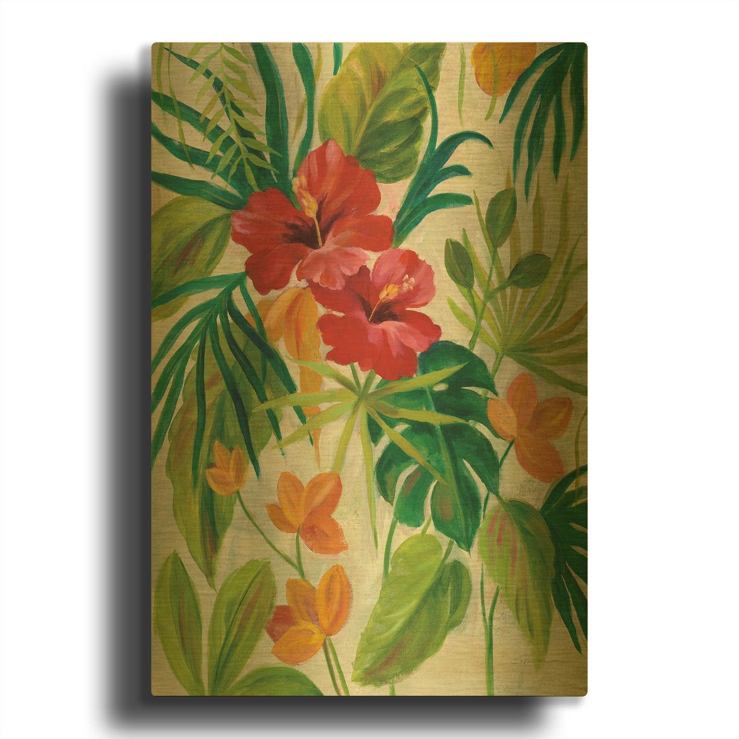 'Tropical Jewels II' By Silvia Vassileva Gold Metal Wall Art