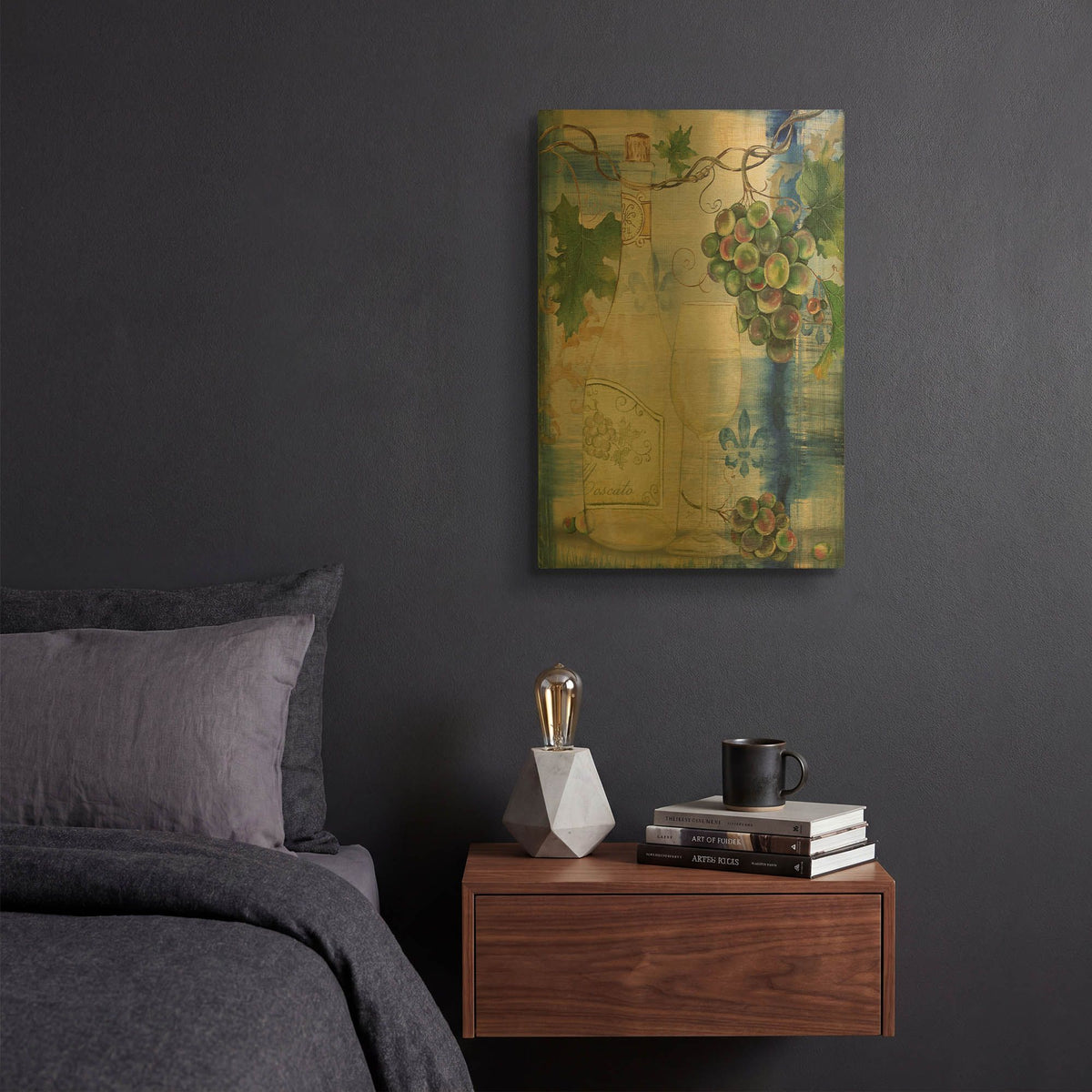 'Royal Wine B' By Jean Plout Gold Metal Wall Art
