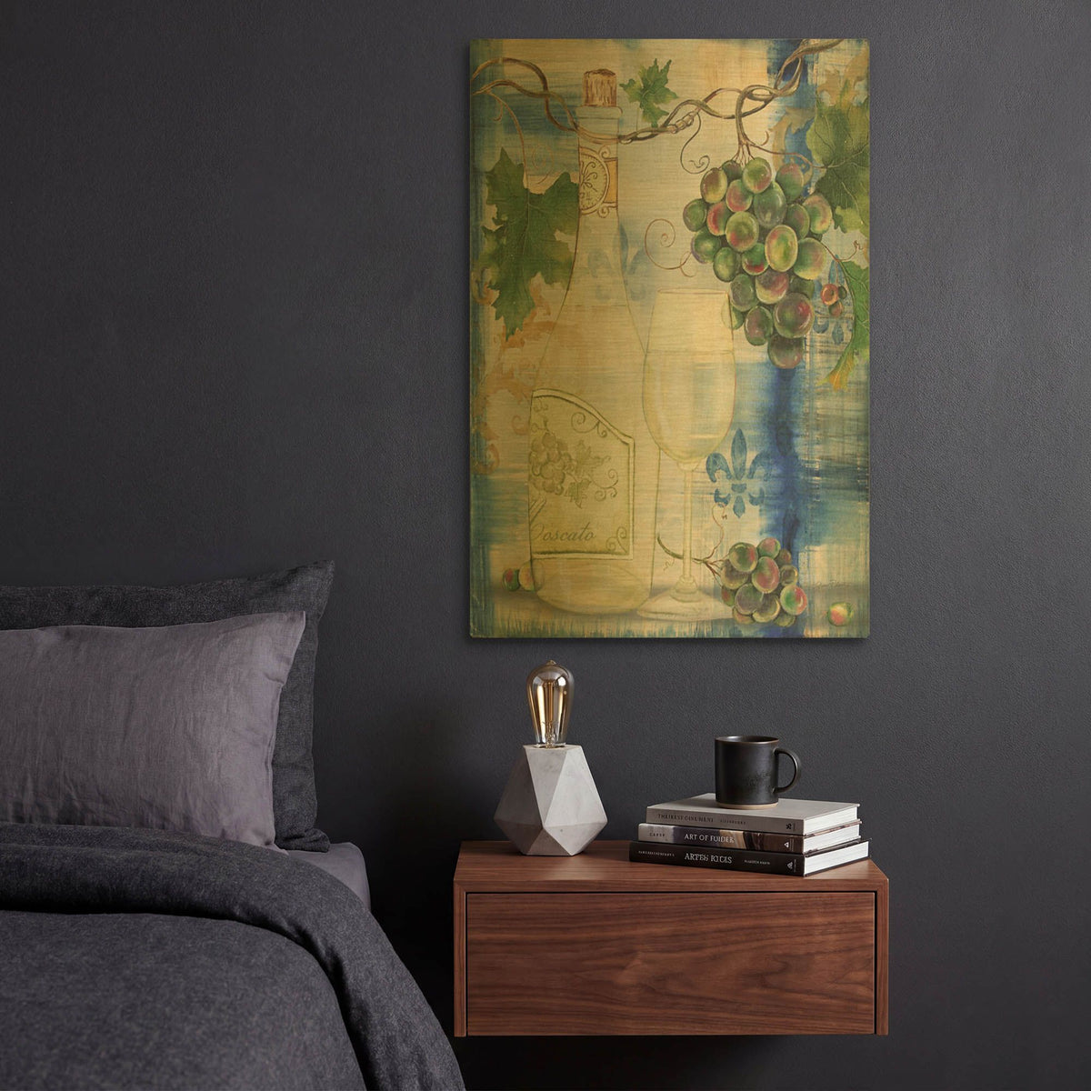 'Royal Wine B' By Jean Plout Gold Metal Wall Art
