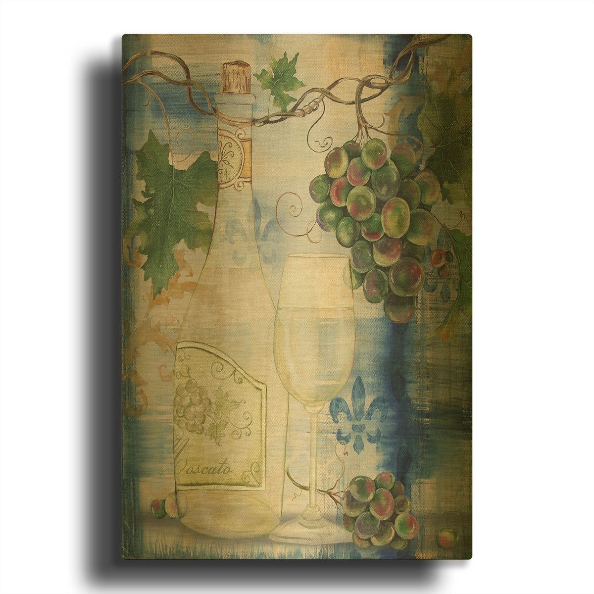 'Royal Wine B' By Jean Plout Gold Metal Wall Art