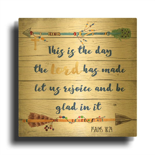 'Rustic Bible Verse A' By Jean Plout Gold Metal Wall Art
