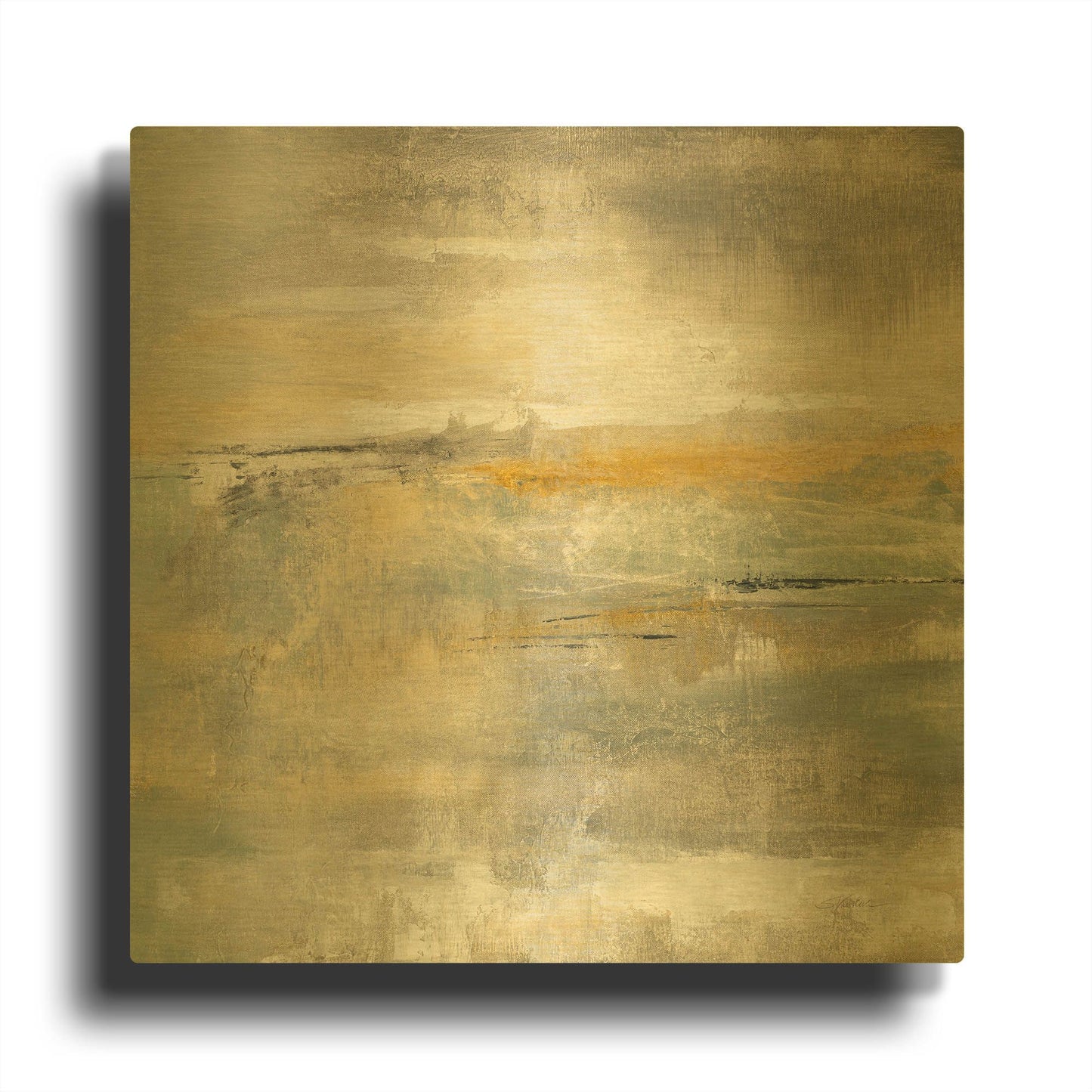 'February Sky' By Silvia Vassileva Gold Metal Wall Art
