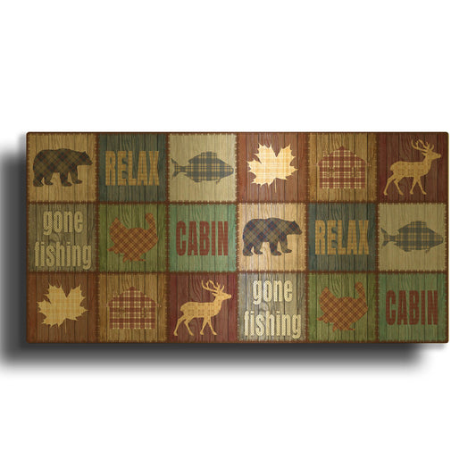 'Rustic Cabin Quilt' By Jean Plout Gold Metal Wall Art