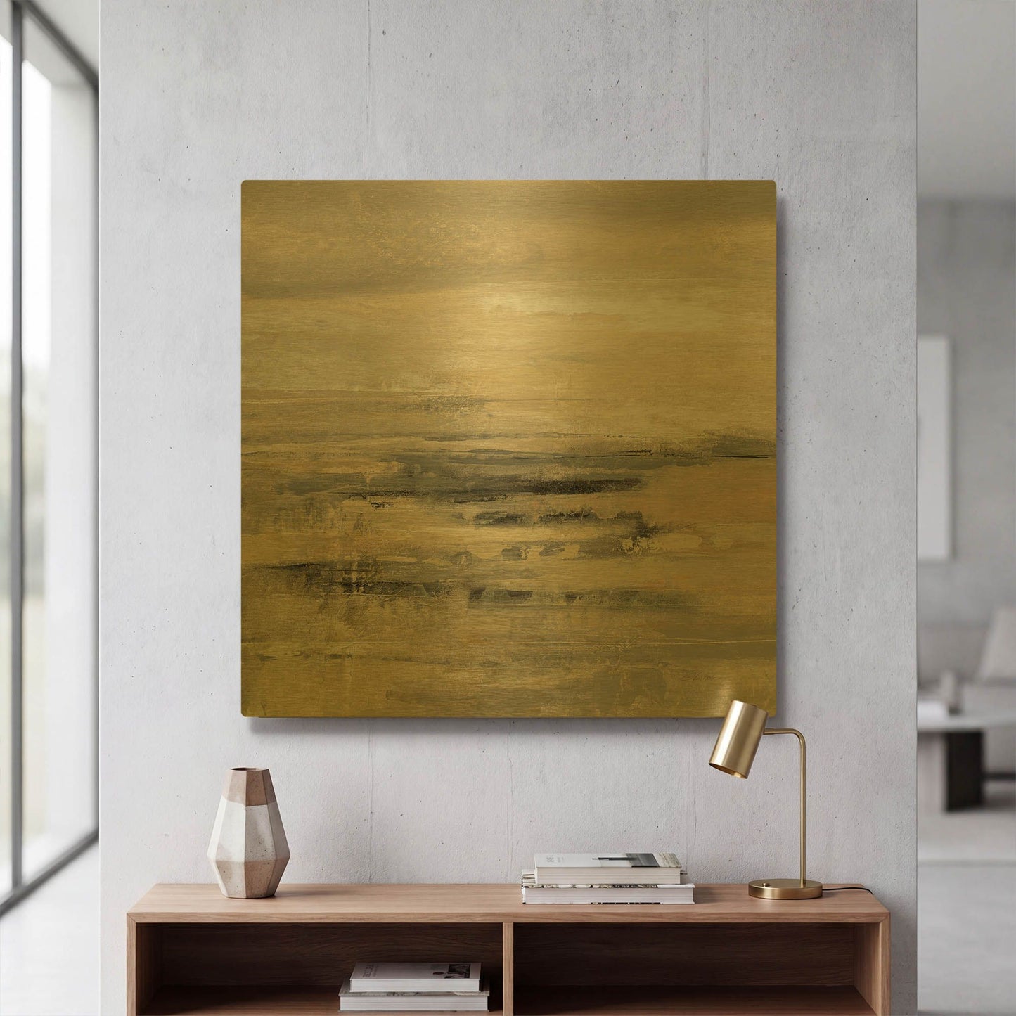 'January Road' By Silvia Vassileva Gold Metal Wall Art