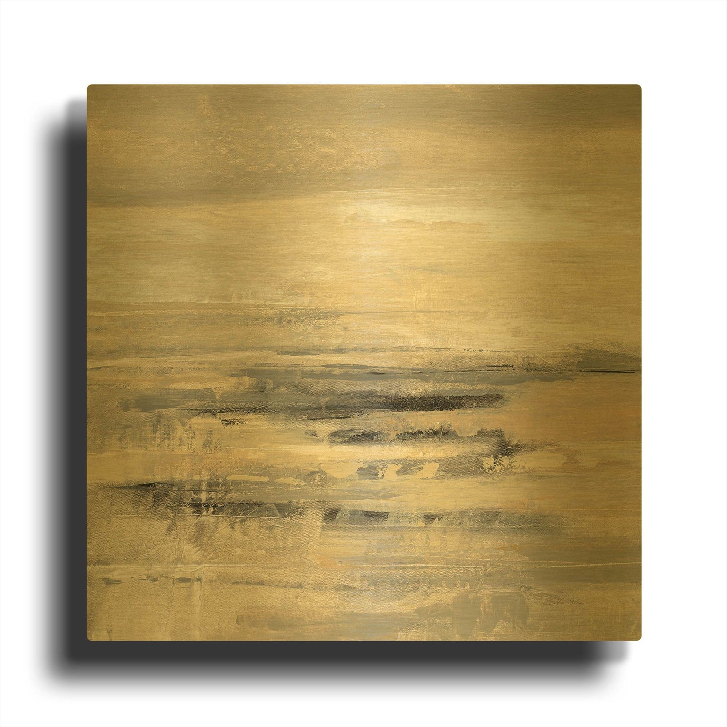 'January Road' By Silvia Vassileva Gold Metal Wall Art