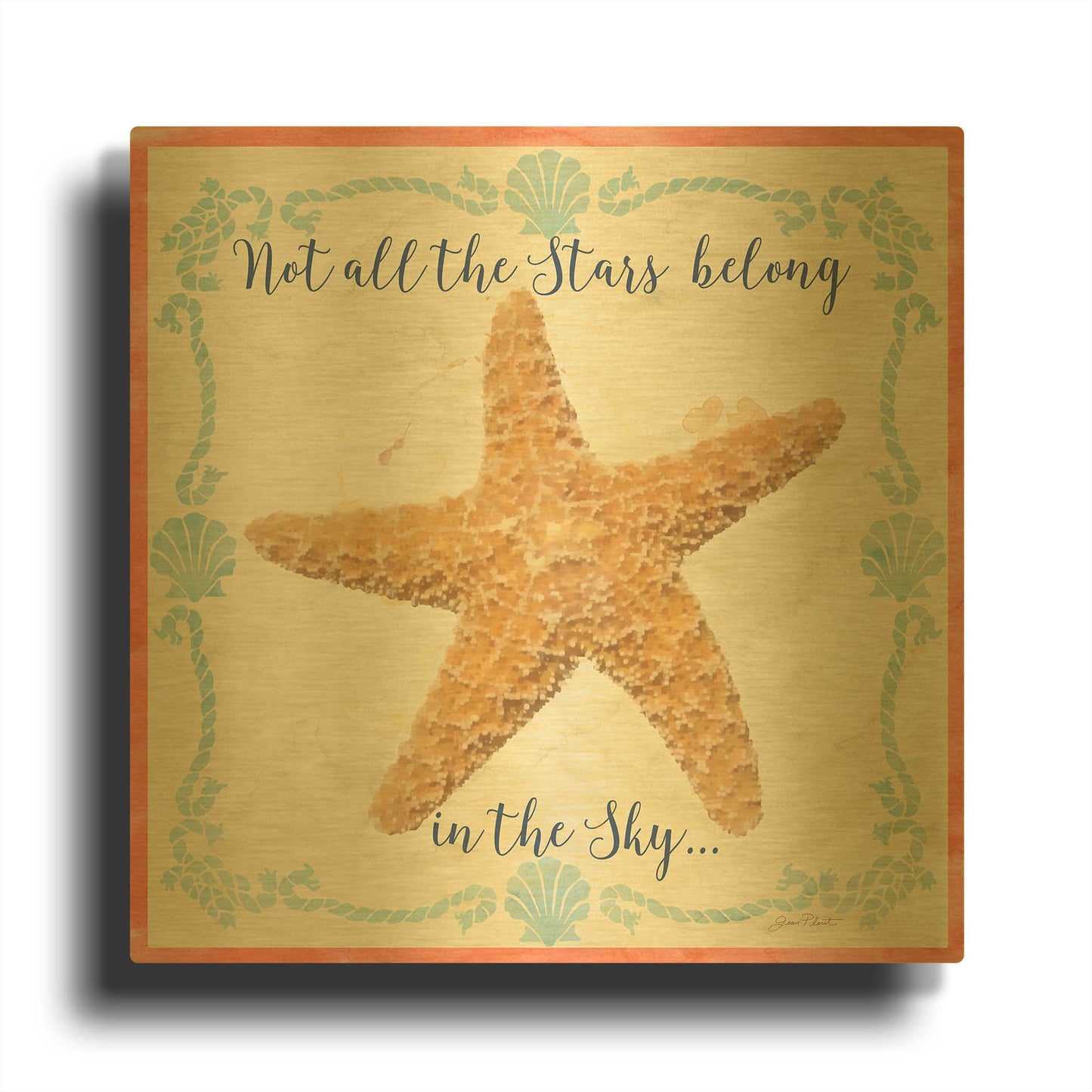 'Sea Shells C' By Jean Plout Gold Metal Wall Art