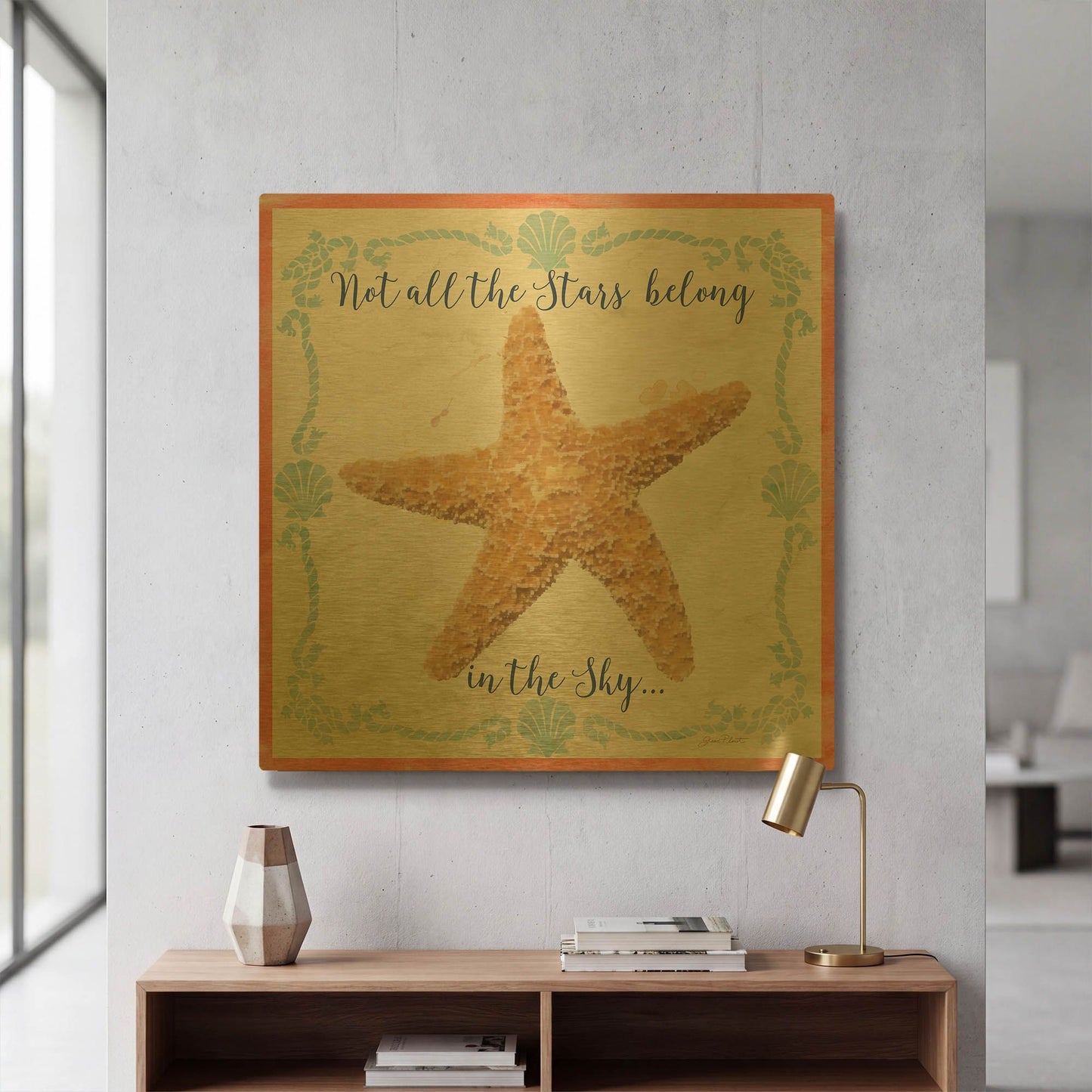 'Sea Shells C' By Jean Plout Gold Metal Wall Art