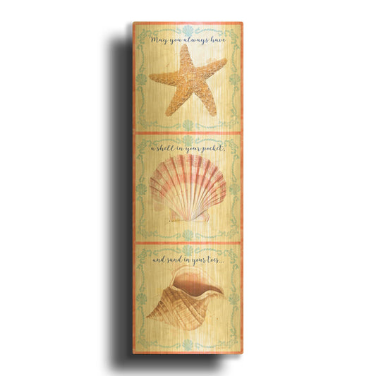 'Sea Shells D' By Jean Plout Gold Metal Wall Art