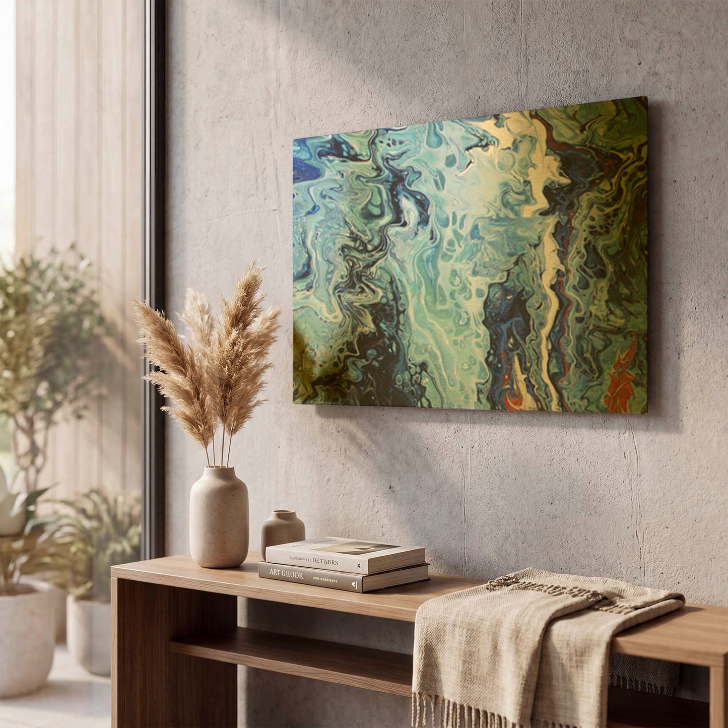 'Sea Swirls' By Jean Plout Gold Metal Wall Art