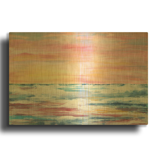 'Seascape Dreams A' By Jean Plout Gold Metal Wall Art