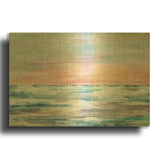 'Seascape Dreams B' By Jean Plout Gold Metal Wall Art
