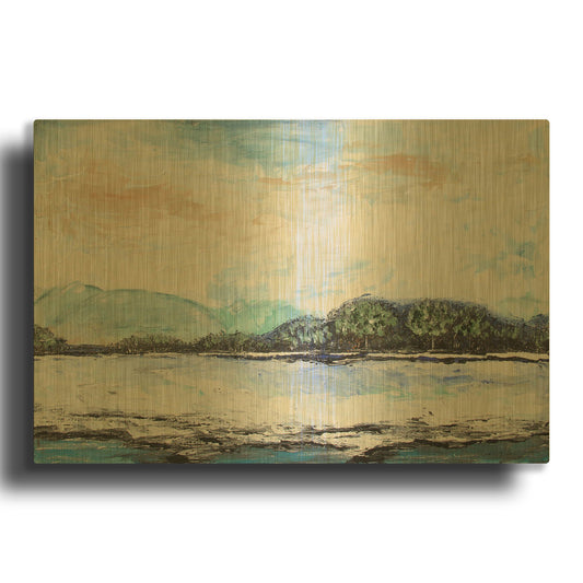 'Serene Landscape' By Jean Plout Gold Metal Wall Art