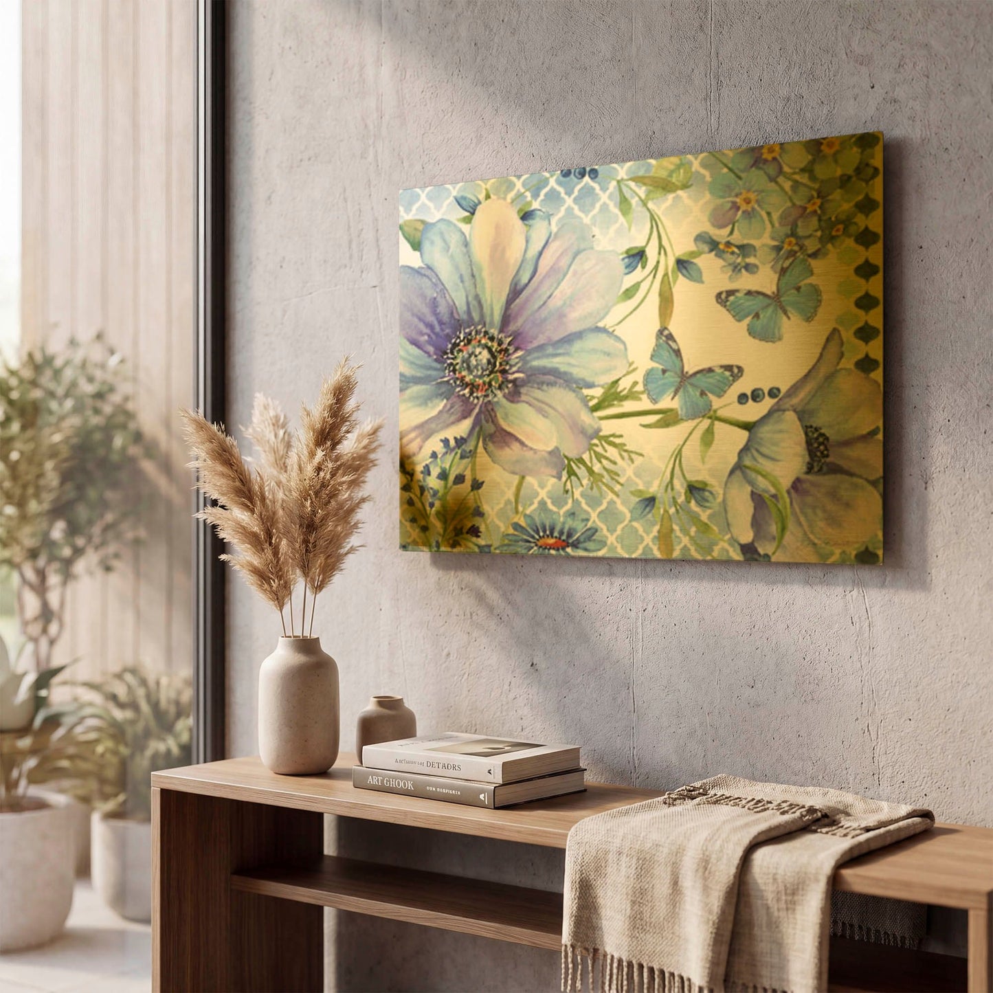 'Sheila'S Lovely Garden 2' By Jean Plout Gold Metal Wall Art